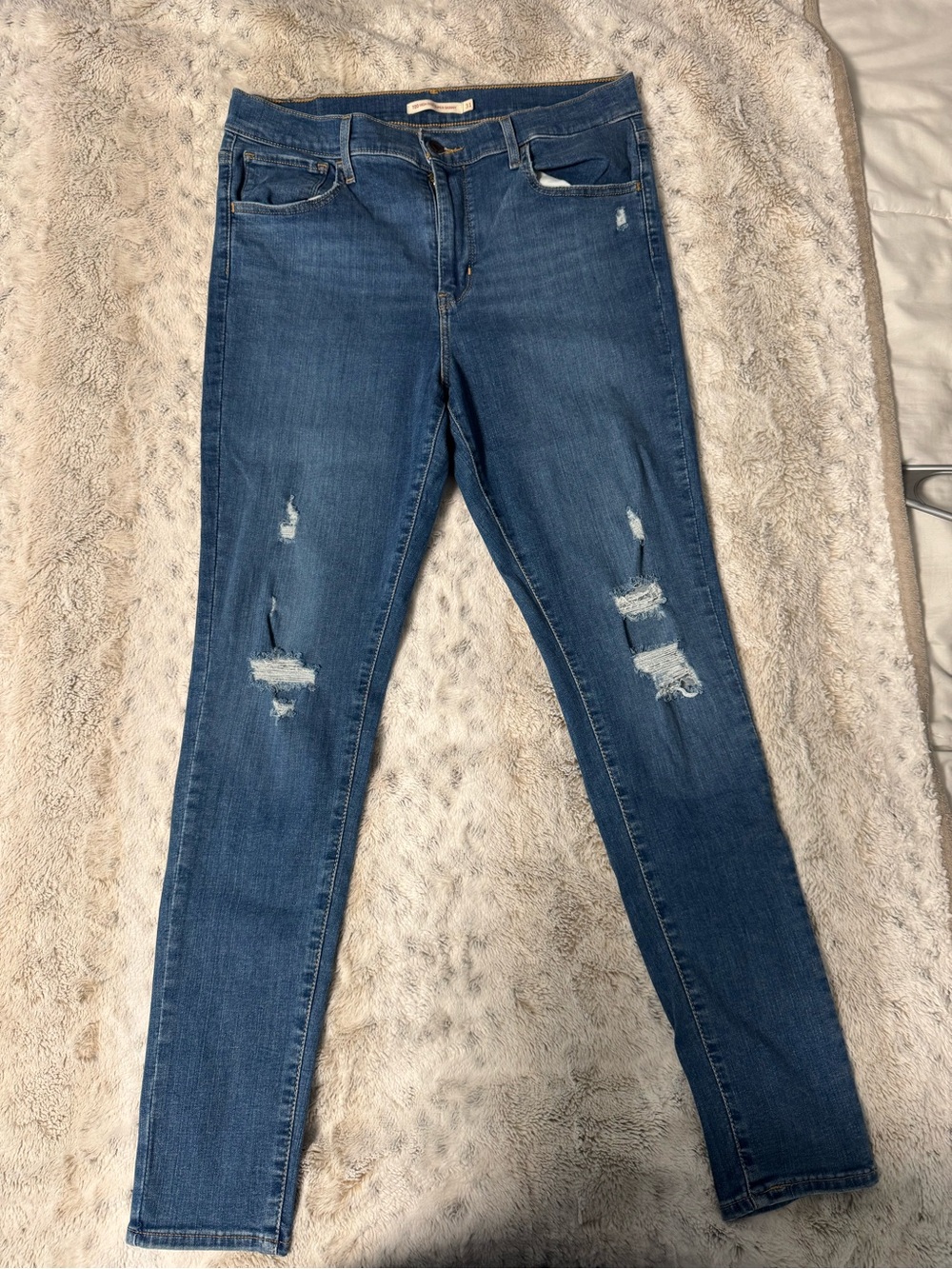 Levi's Blue Skinny Distressed Jeans